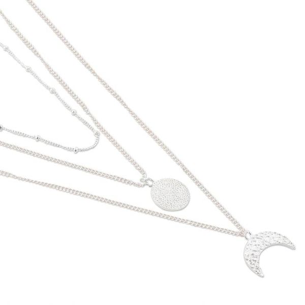 Alternate image for Handmade Sterling Silver Crescent Moon Pendant Necklace Waxing Moon