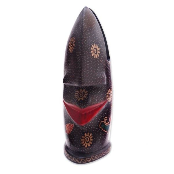 Alternate image for Hand-Painted Batik Wood Eyeglasses Holder from Java Batik Nose