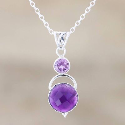 Primary image for Amethyst Pendant Necklace with Over 12 Carats Alluring Serenity