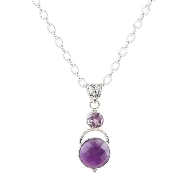 Alternate image for Amethyst Pendant Necklace with Over 12 Carats Alluring Serenity