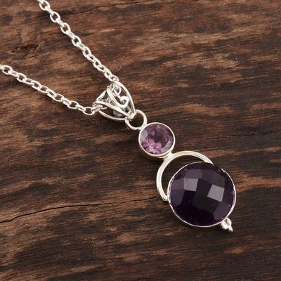 Alternate image for Amethyst Pendant Necklace with Over 12 Carats Alluring Serenity