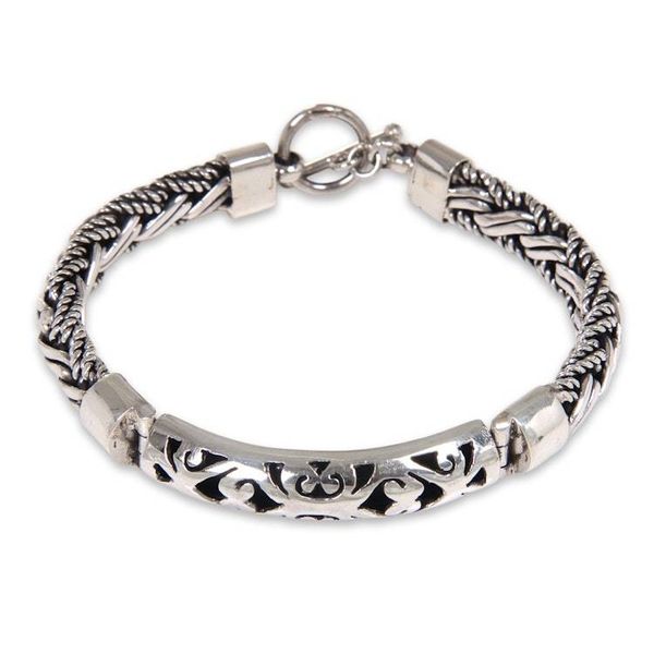 Alternate image for Handcrafted Sterling Silver Bracelet from Bali Telaga Waja River