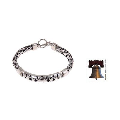 Alternate image for Handcrafted Sterling Silver Bracelet from Bali Telaga Waja River