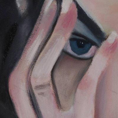 Alternate image for Signed Expressionist Painting of a Woman from India Thoughts
