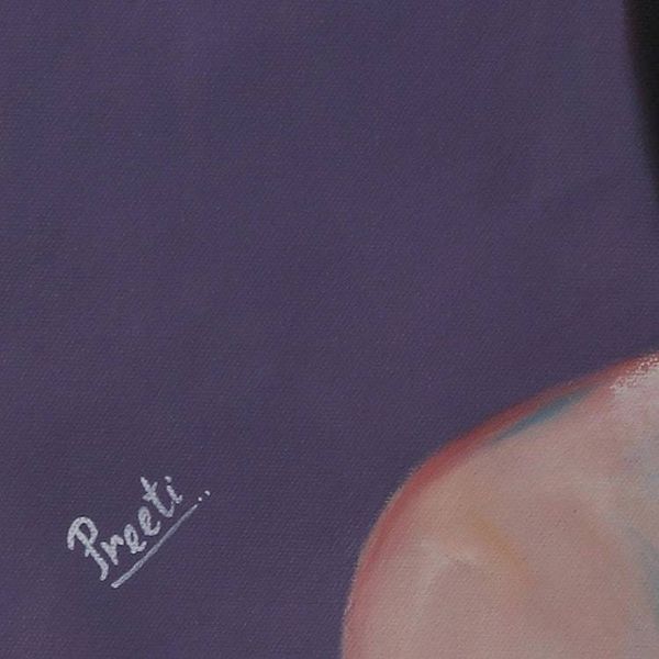Alternate image for Signed Expressionist Painting of a Woman from India Thoughts