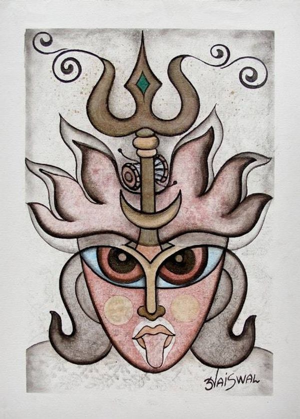 Image for Original Stylized Painting of the Goddess Kali The Great Maha Kali