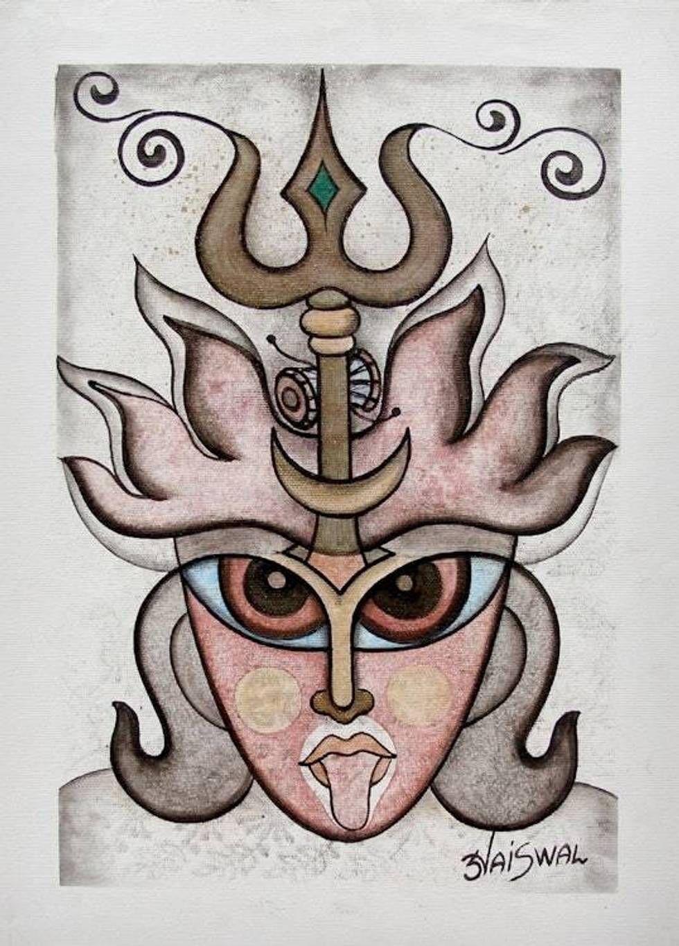 Original Stylized Painting of the Goddess Kali 'The Great Maha Kali'