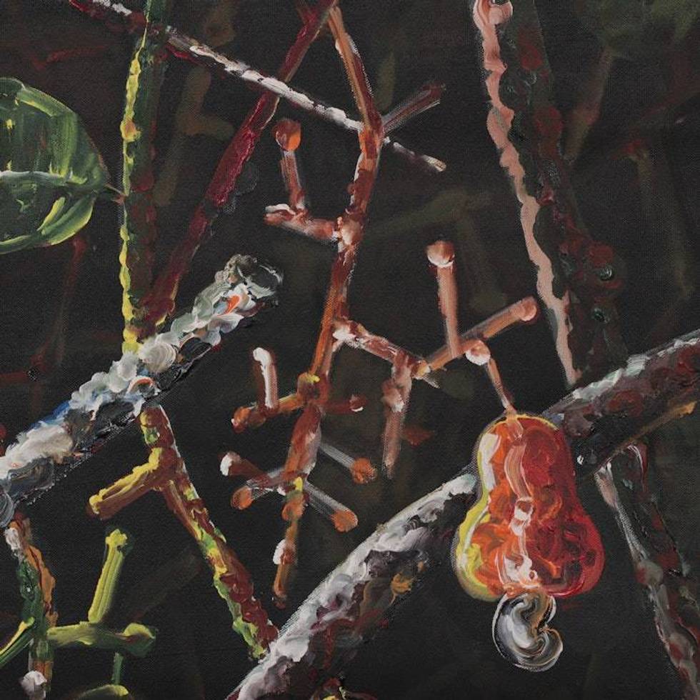 Modern Nature-Themed Acrylic on Canvas Painting from India 'Seed of Silence'