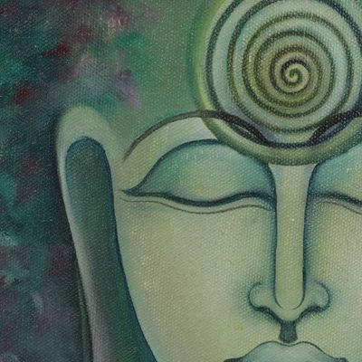 Alternate image for Oil Painting of Buddha Reaching Nirvana and Enlightenment Nirvana