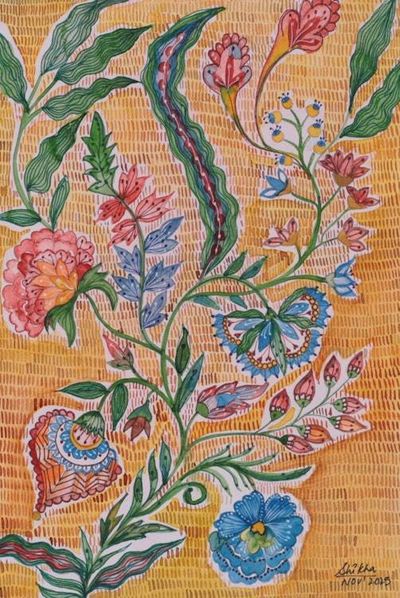 Alternate image for Floral and Nature-Themed Impressionist Watercolor Painting Bloom with Gratitude II