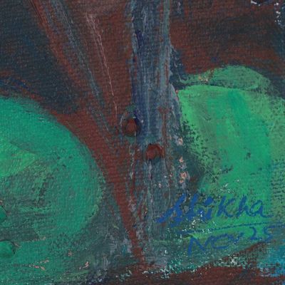 Alternate image for Impressionist Acrylic Painting of Water Lilies on a Pond Lotus Dreamscape