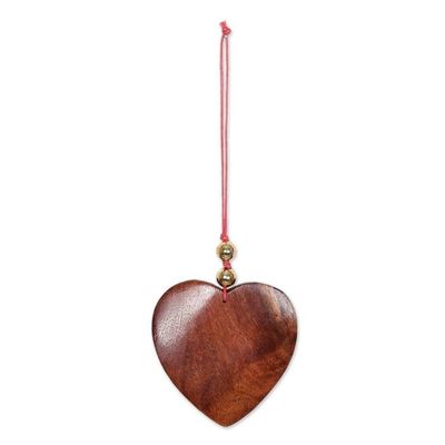 Alternate image for Wood ornaments Set of 6 Festive Hearts