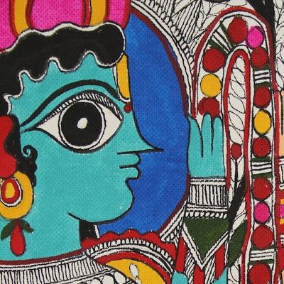 Alternate image for Vivah Panchami-Themed Signed Madhubani Painting from India Vivah Panchami