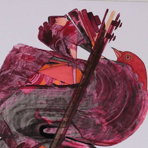 Alternate image for Music-Inspired Expressionist Acrylic Painting from India Echoes of the Soul