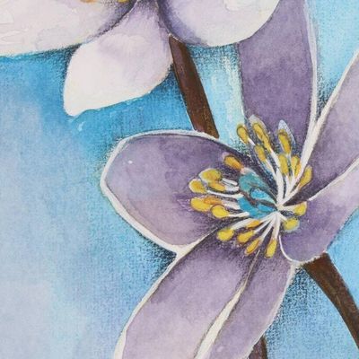 Alternate image for Signed Floral Realist Painting from India Evening Blossom