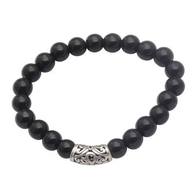 Alternate image for Onyx Beaded Stretch Bracelet Uluwatu Eclipse