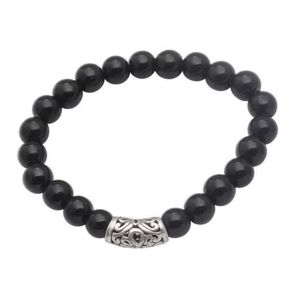 Alternate image for Onyx Beaded Stretch Bracelet Uluwatu Eclipse