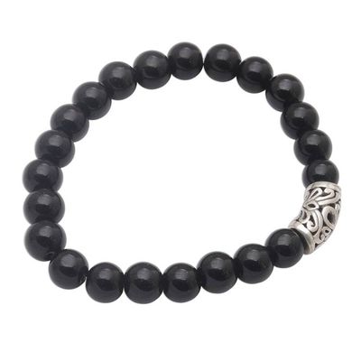 Alternate image for Onyx Beaded Stretch Bracelet Uluwatu Eclipse