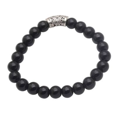 Alternate image for Onyx Beaded Stretch Bracelet Uluwatu Eclipse
