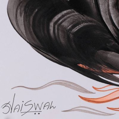 Alternate image for Warm-Palette Expressionist Music-Themed Acrylic Painting Meditative Resonance