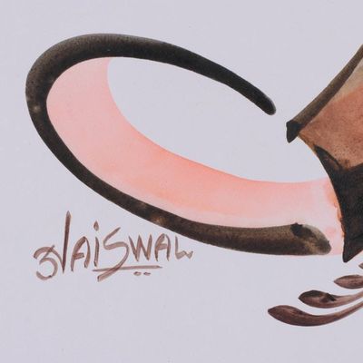 Alternate image for Signed Expressionist Music-Themed Acrylic on Paper Painting Strings of Stillness