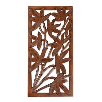 Alternate image for Chinar Forest-Themed Hand-Carved Mango Wood Relief Panel Chinar Scapes