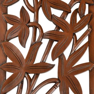 Alternate image for Chinar Forest-Themed Hand-Carved Mango Wood Relief Panel Chinar Scapes
