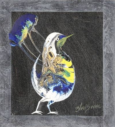 Primary image for Acrylic Painting from India with Bird Motif Bird Paradise