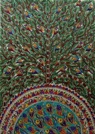 Alternate image for Madhubani painting Peaceful Coexistence
