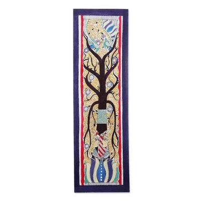 Alternate image for Acrylic  Ink Madhubani Art of Man Woman and Tree of Life Man, Woman and Tree of Life