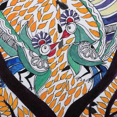 Alternate image for Acrylic  Ink Madhubani Art of Man Woman and Tree of Life Man, Woman and Tree of Life