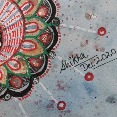 Alternate image for Watercolor Krishna Painting on Paper Krishnas Magnificence