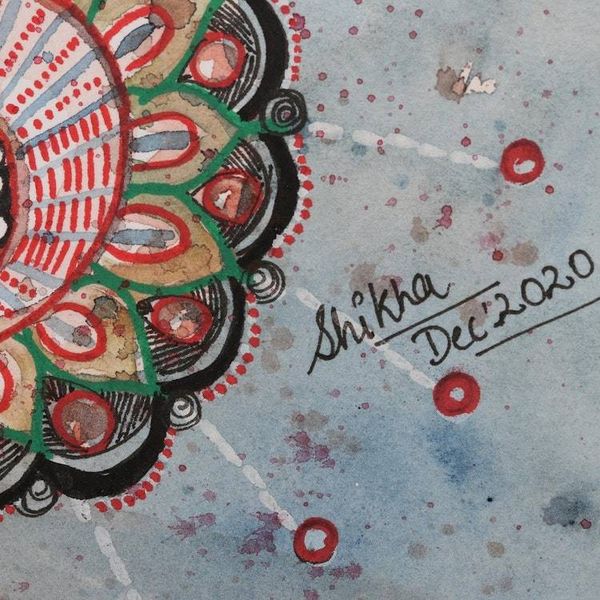 Alternate image for Watercolor Krishna Painting on Paper Krishnas Magnificence