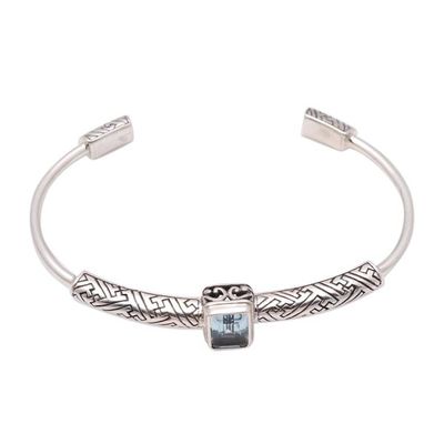 Primary image for 3.5-Carat Blue Topaz Cuff Bracelet from Bali Gemstone Imagination
