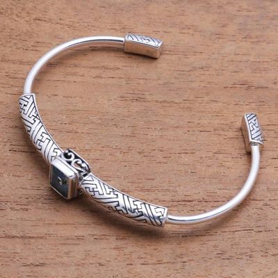 Alternate image for 3.5-Carat Blue Topaz Cuff Bracelet from Bali Gemstone Imagination