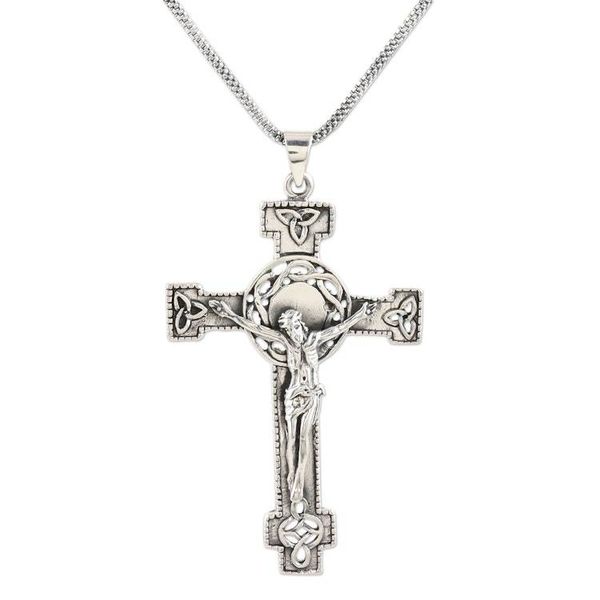 Alternate image for Hand Crafted Sterling Silver Cross Pendant Necklace The Savior