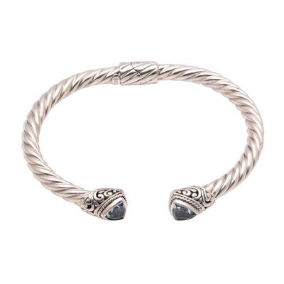 Alternate image for 5.5-Carat Trillion Blue Topaz Cuff Bracelet from Bali Amazing Bali