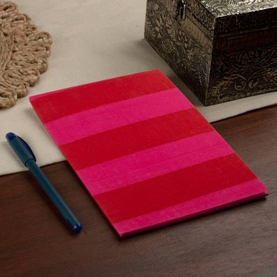 Primary image for Striped Fuchsia and Red Block-Printed Cotton Daily Planner Choices in Fuchsia