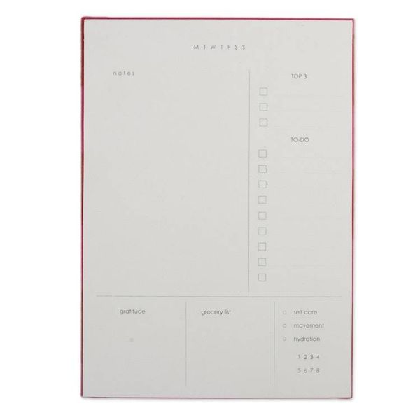 Alternate image for Striped Fuchsia and Red Block-Printed Cotton Daily Planner Choices in Fuchsia