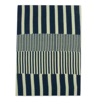 Alternate image for Abstract-Patterned Blue and Ivory 100 Cotton Daily Planner Blue Brilliant