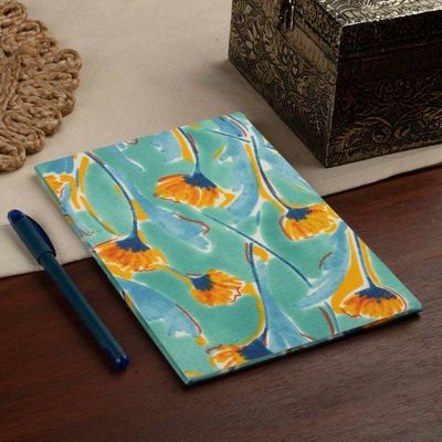 Primary image for Floral-Patterned Yellow and Turquoise Cotton Daily Planner Summer Desires