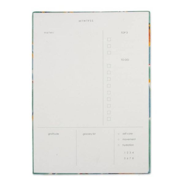 Alternate image for Floral-Patterned Yellow and Turquoise Cotton Daily Planner Summer Desires