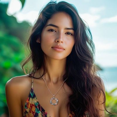 Alternate image for Blue Topaz Reconstituted Turquoise Quartz Pendant Necklace Oceanic Wreath of Gems