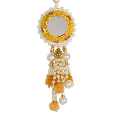 Alternate image for Mirrored Beaded Ornaments from India Set of 3 Mirrored Suns