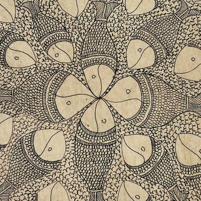 Alternate image for Madhubani painting Fish Family