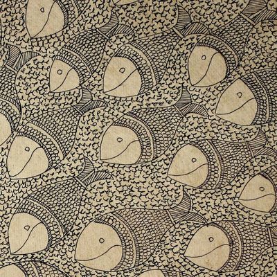 Alternate image for Madhubani painting Fish Family