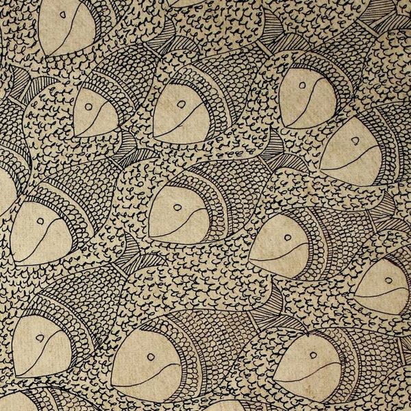 Alternate image for Madhubani painting Fish Family