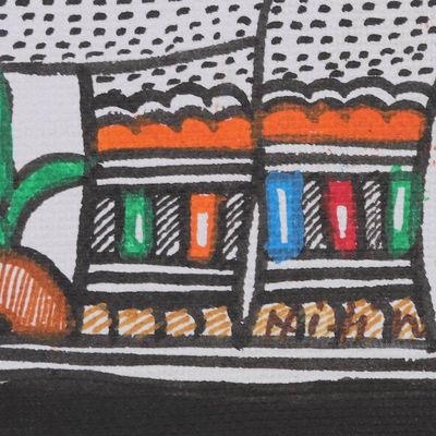 Alternate image for Classic Natural Dye Madhubani Painting of Sun and Elephant Mighty Sun