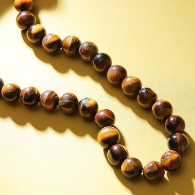 Alternate image for Bohemian Tigers Eye Beaded Necklace Handmade in India Earths Power