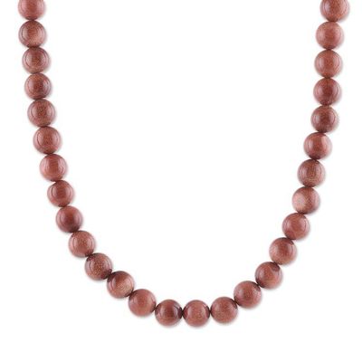 Alternate image for Natural Sunstone Beaded Necklace Handmade in India Suns Power